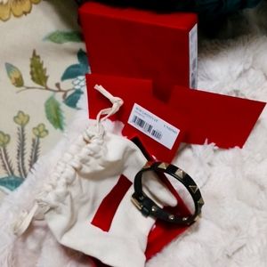 Valentino Leather Stud Bracelet